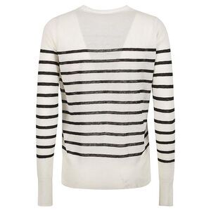 CT PLAGE Striped Crew Neck Sweater Women WHITE Sweaters & Knitwear